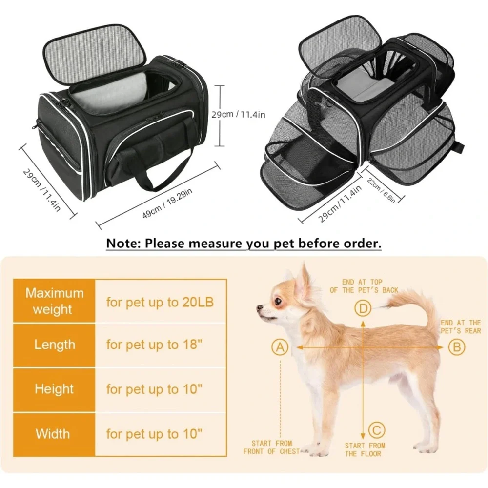 Expandable Gray Pet Carrier